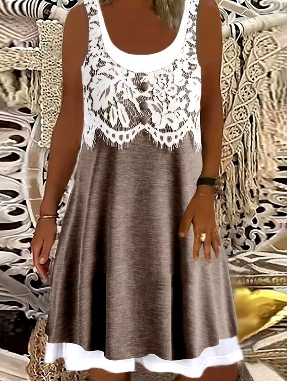 New With Tags Noracora Size Small Cotton Blend Sleeveless Dress